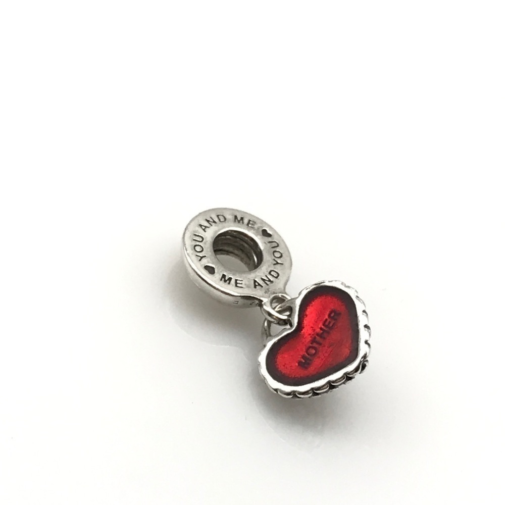 Pandora Red Enamel Mother Heart Charm - Picture 1 of 5
